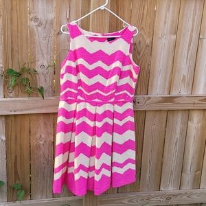 Pink and Cream Just Taylor Dress With Pockets